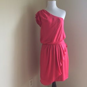 BCBG One Sleeve Pink Dress